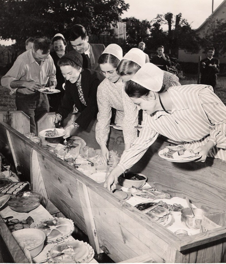 A love feast service held by the Robinson Ridge, Kentucky, congregation in 1950. (Brethren in Christ Historical Library and Archives)